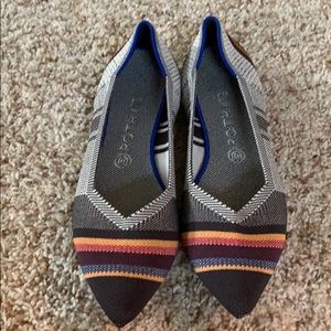 Rothy’s stripe pointed toe flat size 11